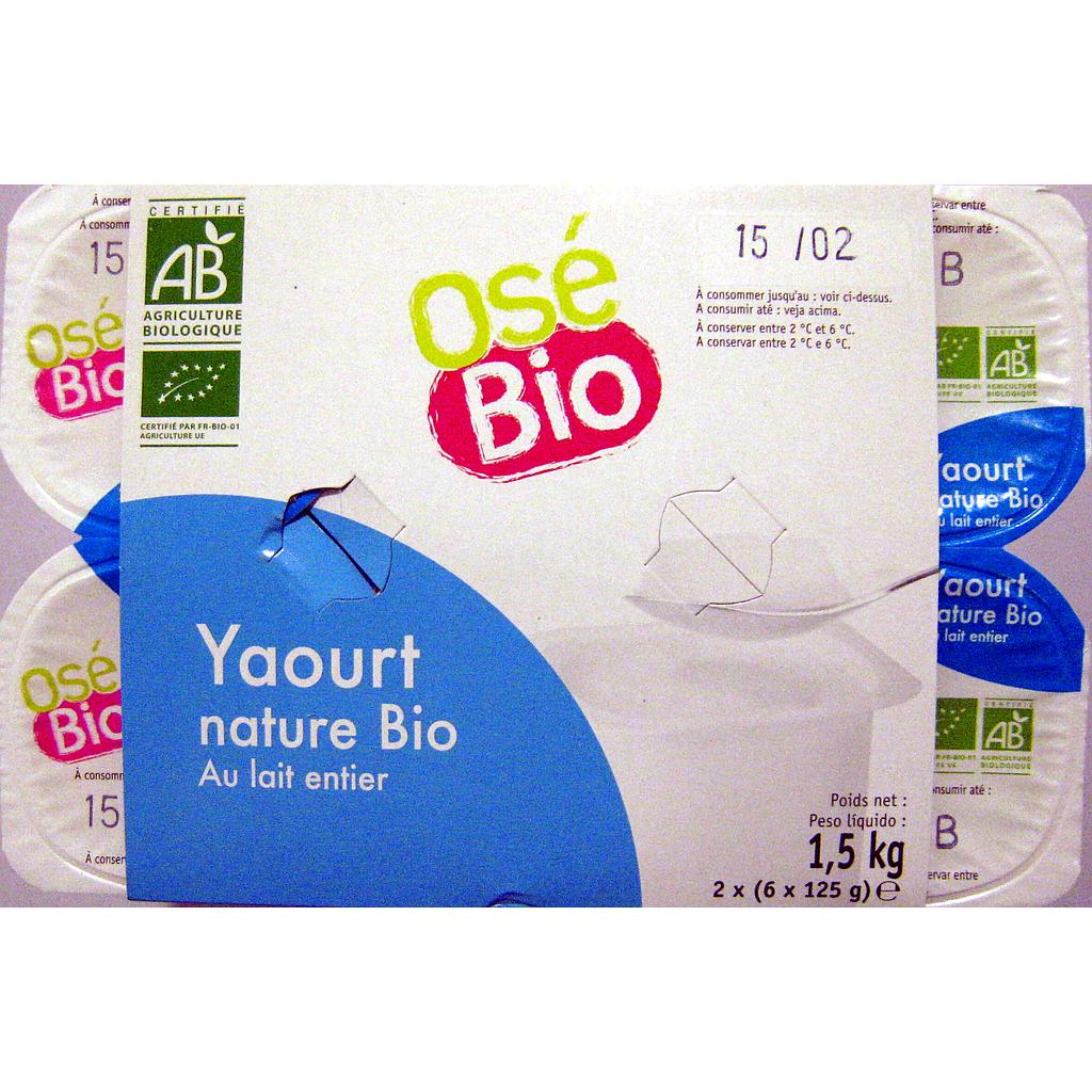 YAOURT NATURE 12 OSE BIO