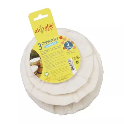 KIT 3 COUVERCLES EN COTON BIO