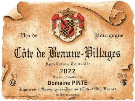 VIN ROUGE BOURGOGNE COTE DE BEAUNE VILLAGES