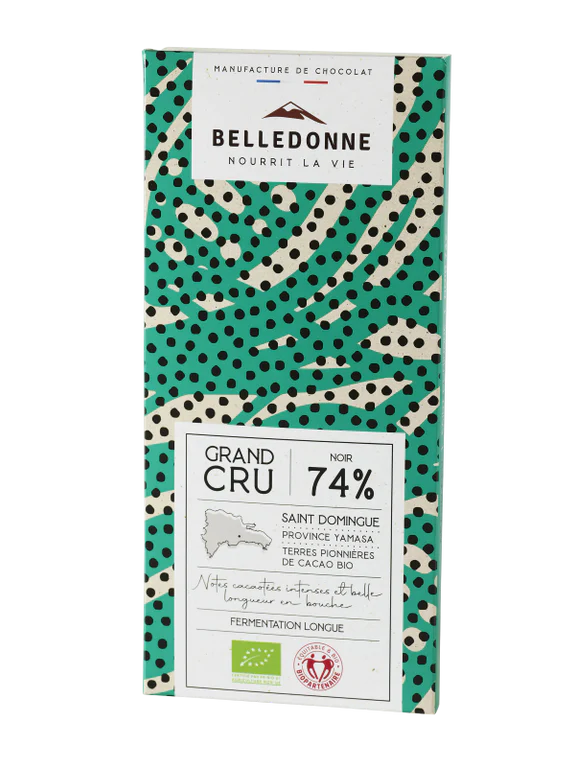 TABLETTE CHOCOLAT NOIR 74% ST DOMINGUE 100 G BELLEDONNE