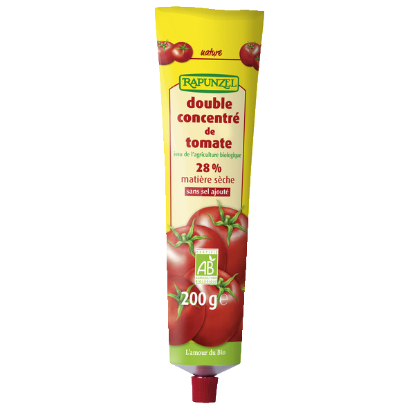 DOUBLE CONCENTRE DE TOMATE 28% EN TUBE 200G RAPUNZEL