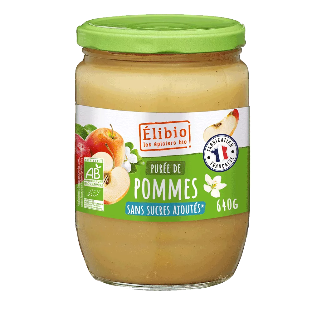 PUREE DE POMMES SS SUCRE AJOUTE BOCAL ELIBIO 640GR