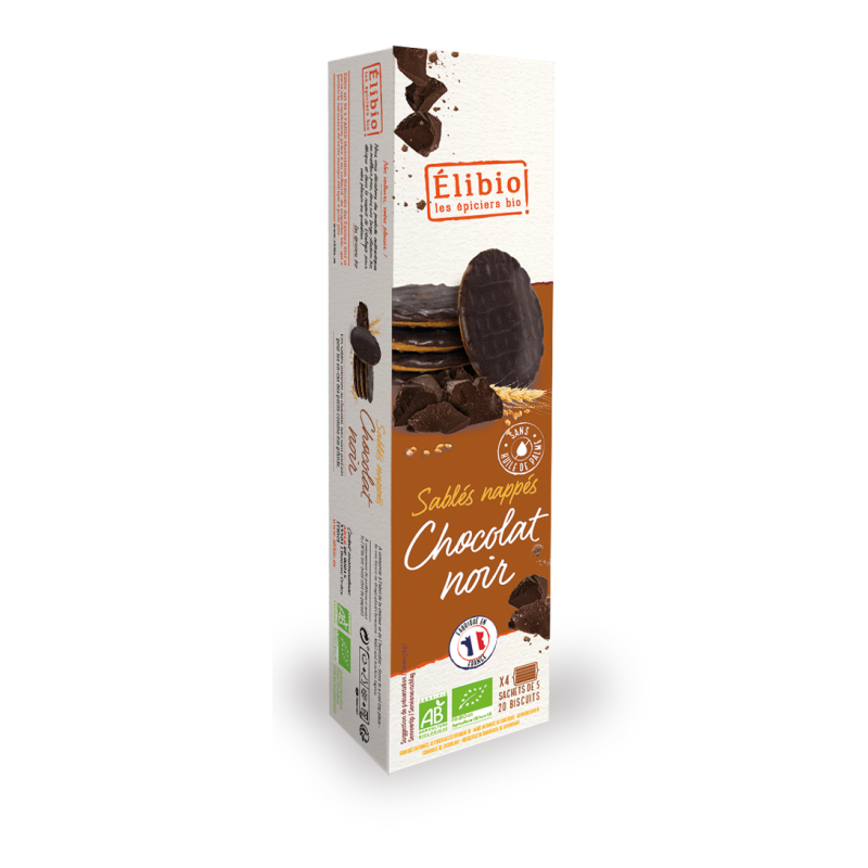 SABLES NAPPES CHOCOLAT NOIR 4X4 160G ELIBIO