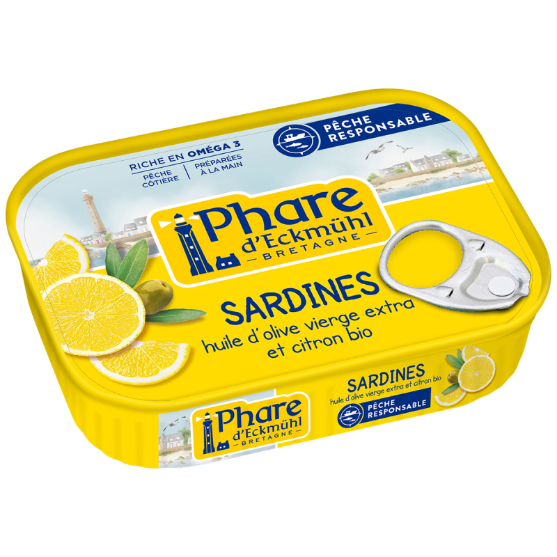 SARDINES A HUILE OLIVE ET CITRON ECKMUHL 135G