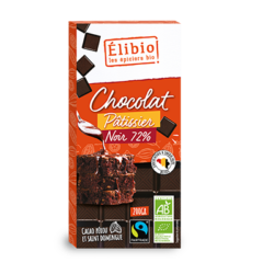 TABLETTE CHOCOLAT NOIR 72% PATISSIER DESSERT 200G ELIBIO